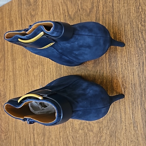 Calvin klein sz 11M navy blue suede ankle suck boots NIB - Picture 2 of 6